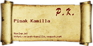 Pisak Kamilla névjegykártya